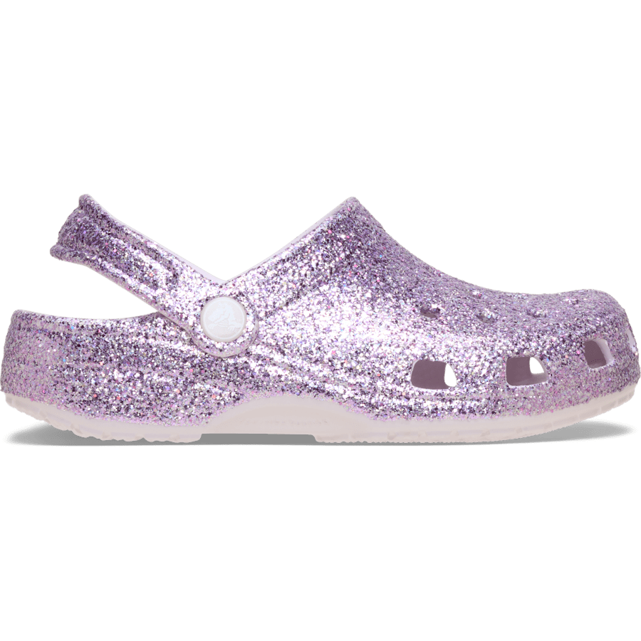 Grape Ice Kids' Classic Chunky Glitter Clog - Seitenansicht - Crocs