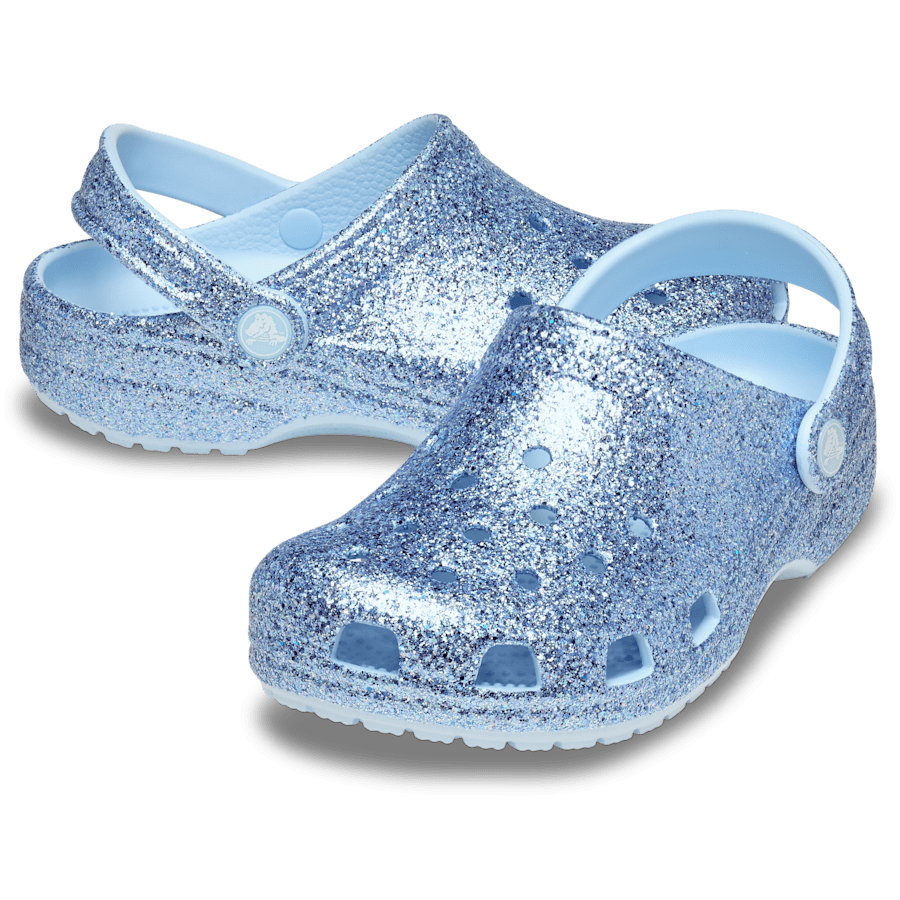 Blue Frost Toddler Classic Chunky Glitter Clog - Pair - Crocs