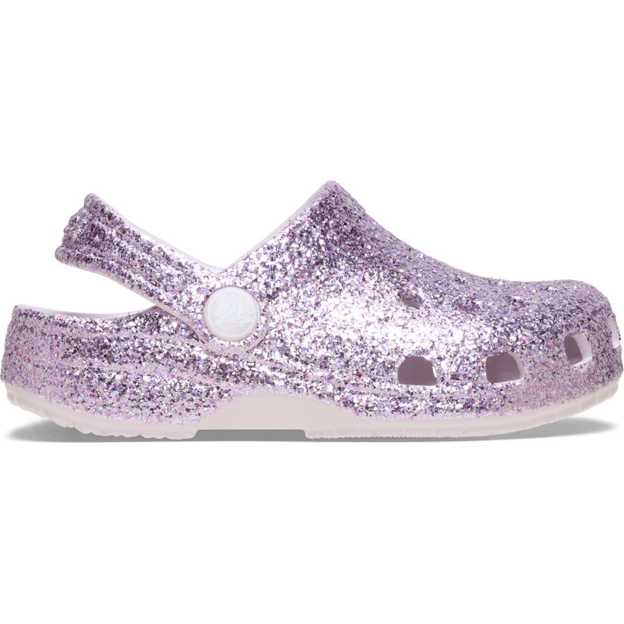 Grape Ice Toddler Classic Chunky Glitter Clog - Side - Crocs