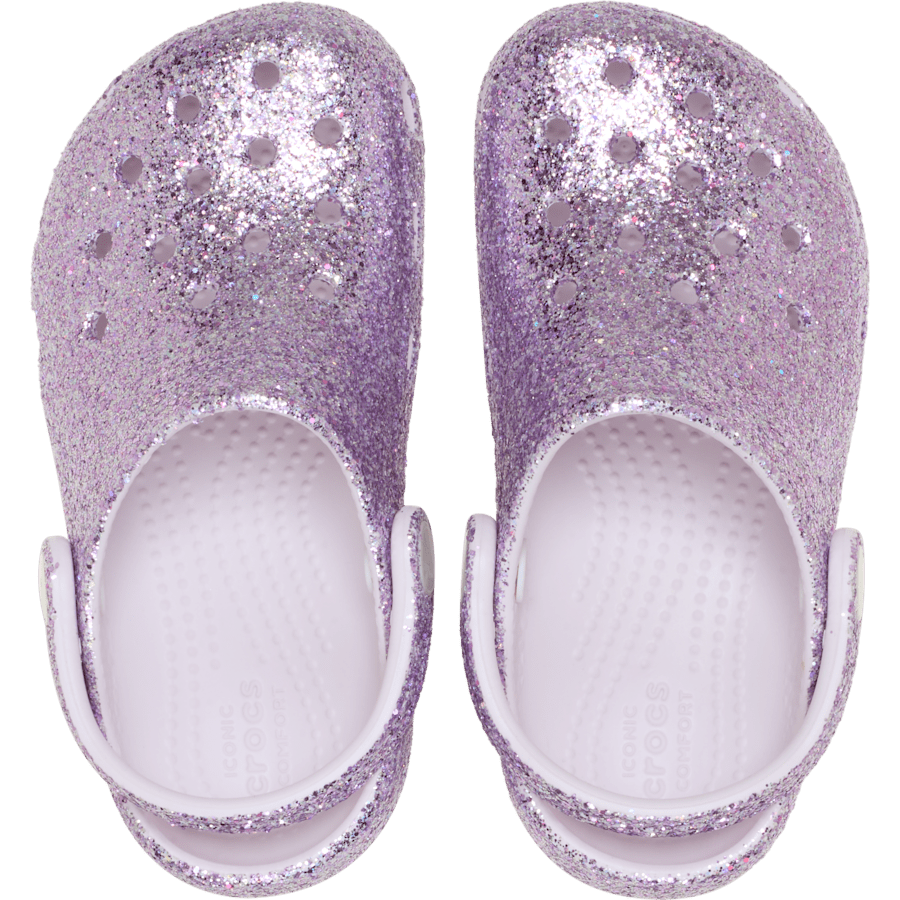 Grape Ice Toddler Classic Chunky Glitter Clog - Top - Crocs