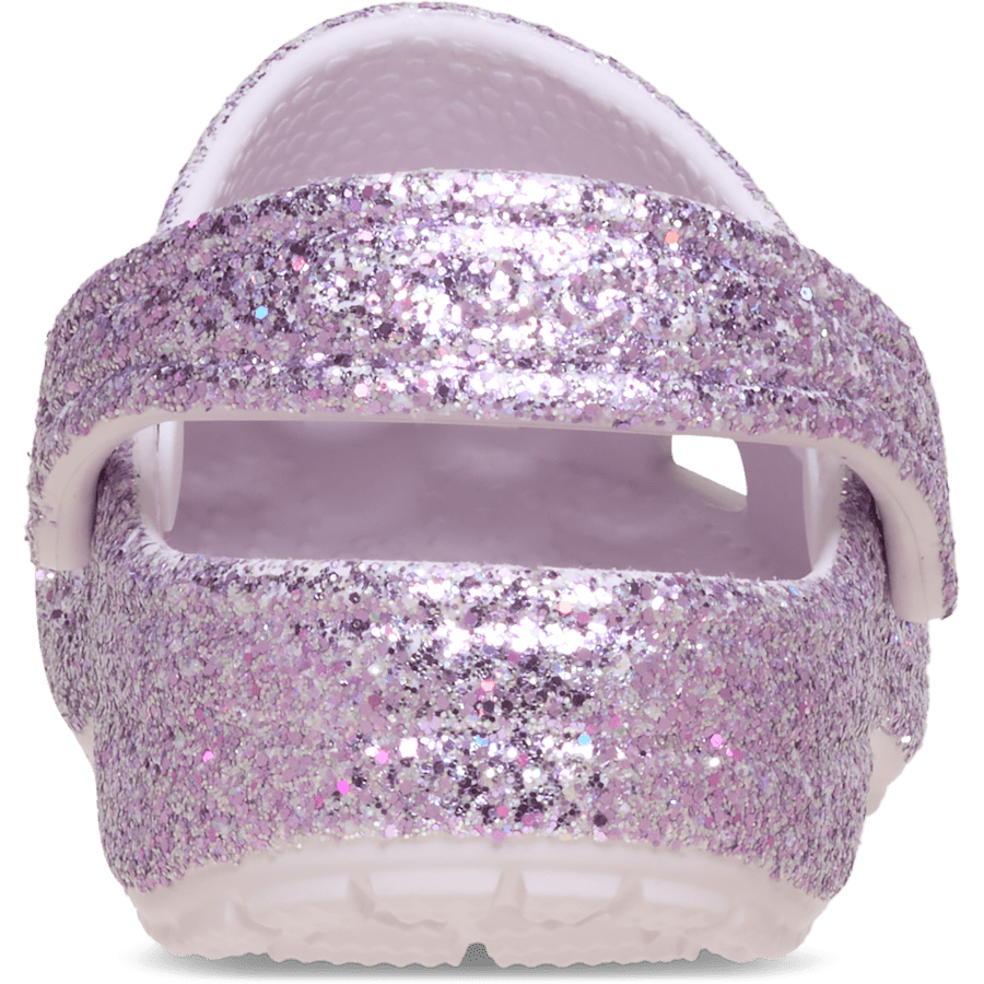 Grape Ice Toddler Classic Chunky Glitter Clog - Back - Crocs