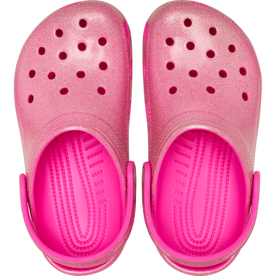 Pink Crush Kids' Classic Encapsulated Glitter Clog - Top - Crocs