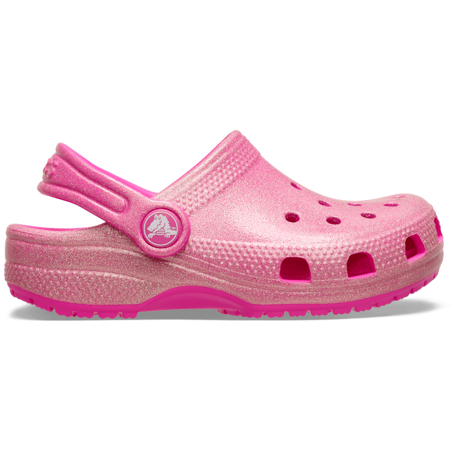 Pink Crush Toddler Classic Encapsulated Glitter Clog - Side - Crocs