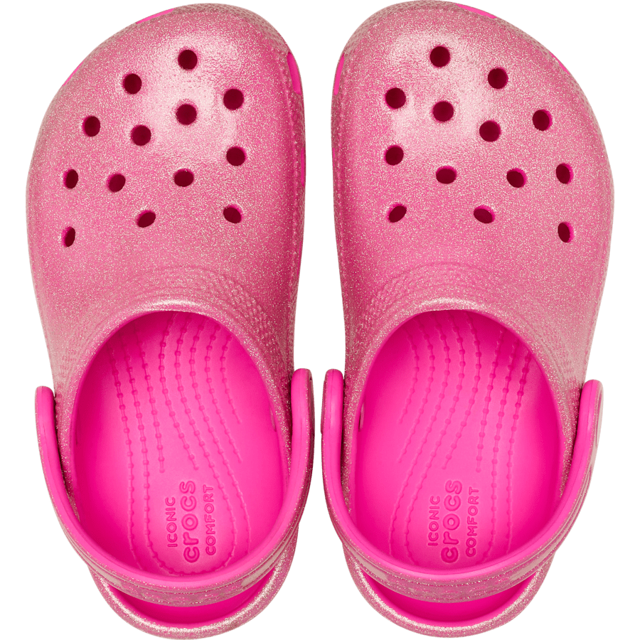 Pink Crush Toddler Classic Encapsulated Glitter Clog - Top - Crocs