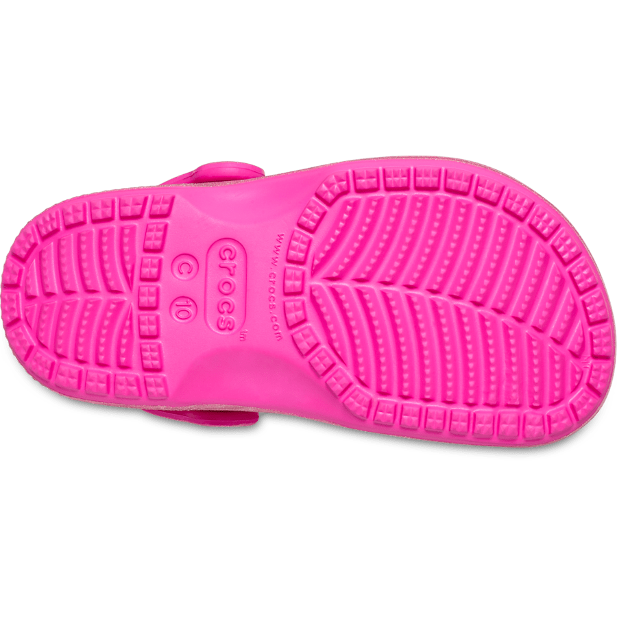 Pink Crush Toddler Classic Encapsulated Glitter Clog - Bottom - Crocs