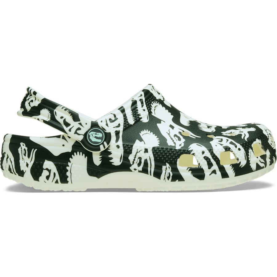 Glow Green Kids' Classic Glow Dino Clog - Side - Crocs