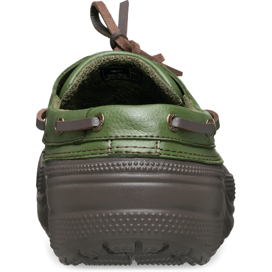 Espresso/Army Green Classic Boat Shoe - Back - Crocs