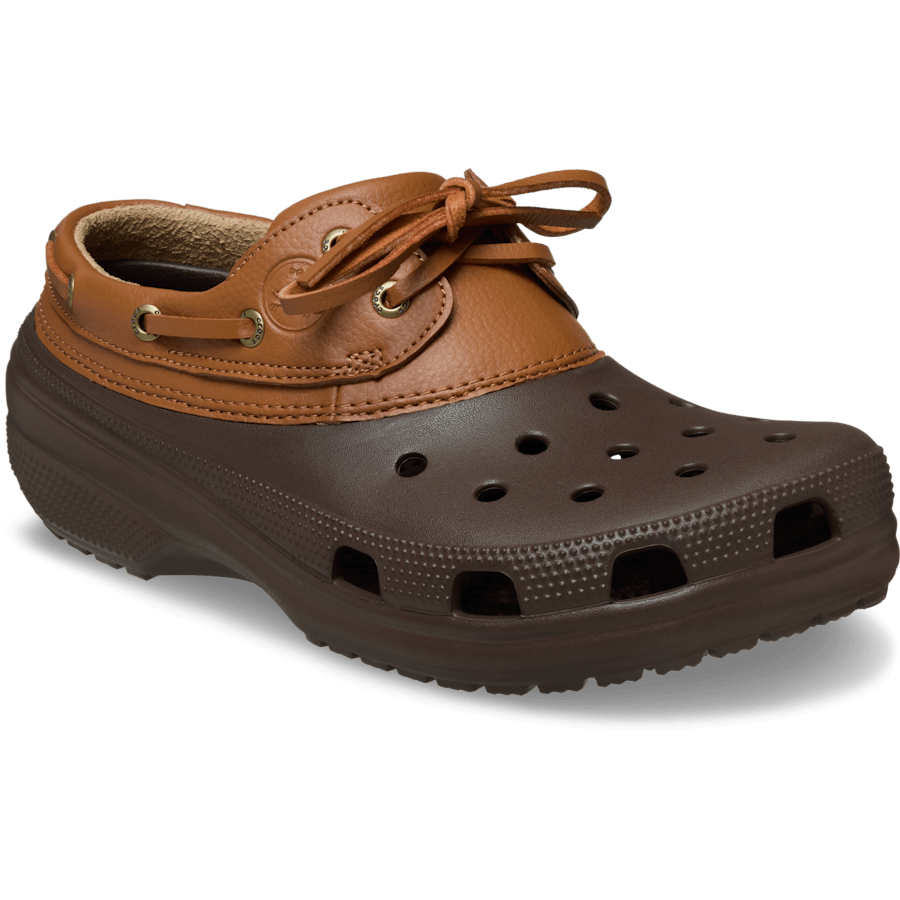 Café/Cognac Classic Boat Shoe - Angle - Crocs