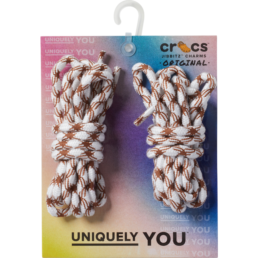 White / Brown Dual Color Laces 2 Pack - charm view - Jibbitz