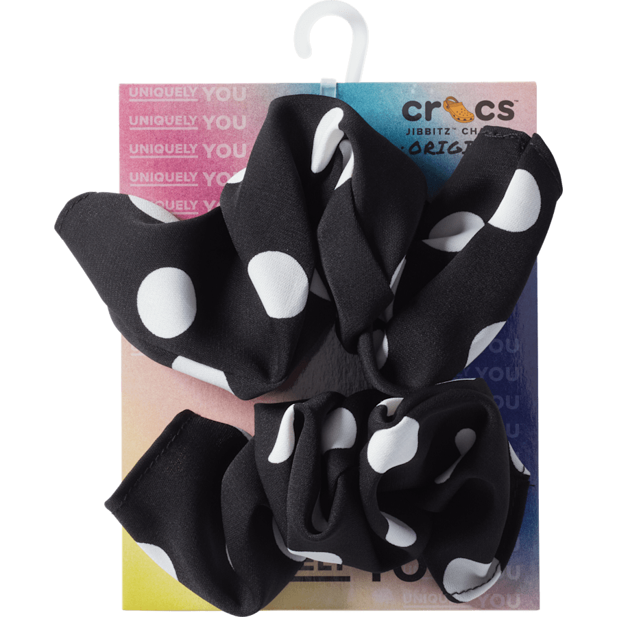 Black / White Patterned Backstrap Cover Scrunchie 2 Pack - Custom Angle - Jibbitz