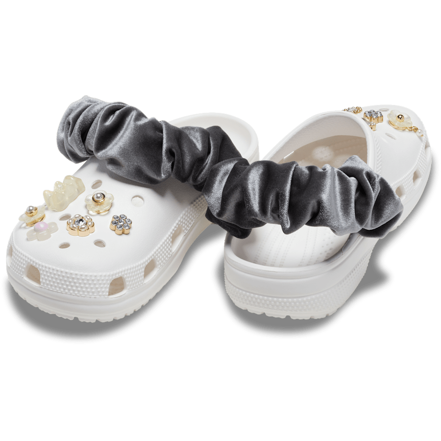 Velvet Back Strap Scrunchie Red - charm-on-shoes - Jibbitz Charms