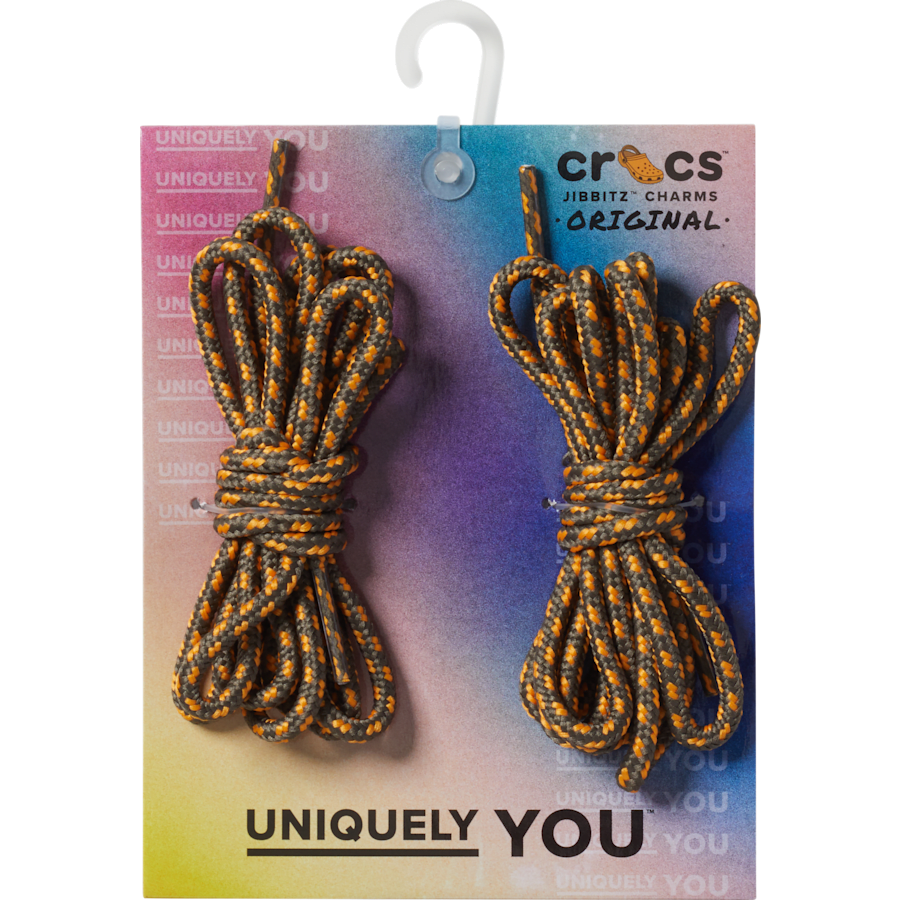 Black / Grey Ticking Laces 2 Pack - charm view - Jibbitz