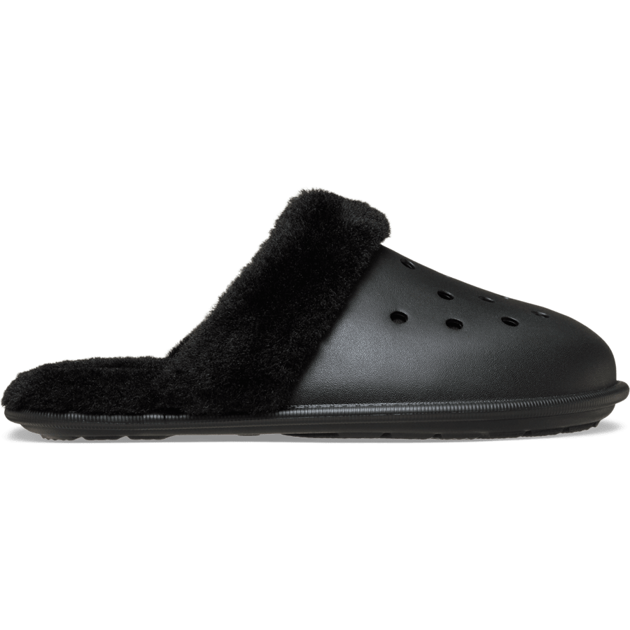 Black Classic Fuzz Scuff - Side - Crocs