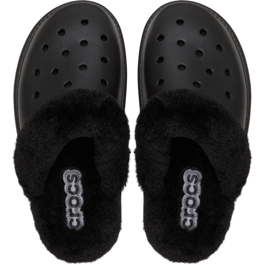 Black Classic Fuzz Scuff - Top - Crocs