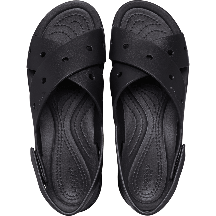 Crocs Brooklyn 4U Cross Strap Sandal — Black