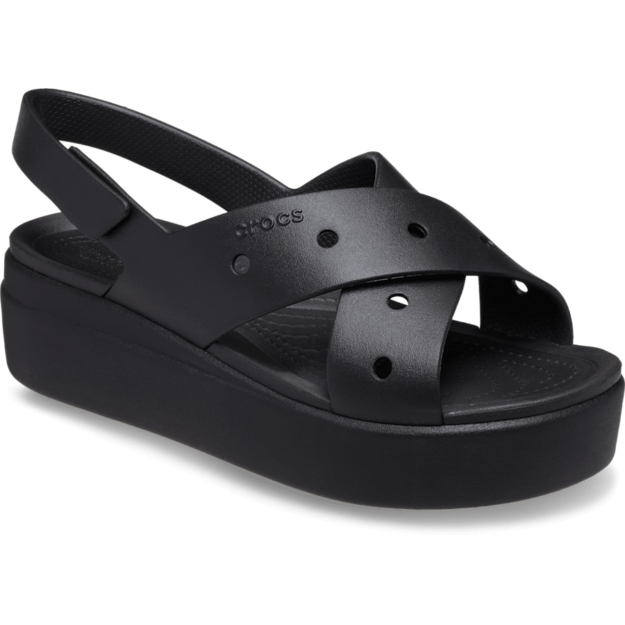 Crocs Brooklyn 4U Cross Strap Sandal — Black