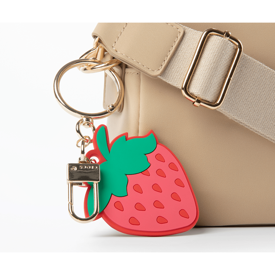 Red Strawberry Bag Charm Red - Custom Angle - Jibbitz