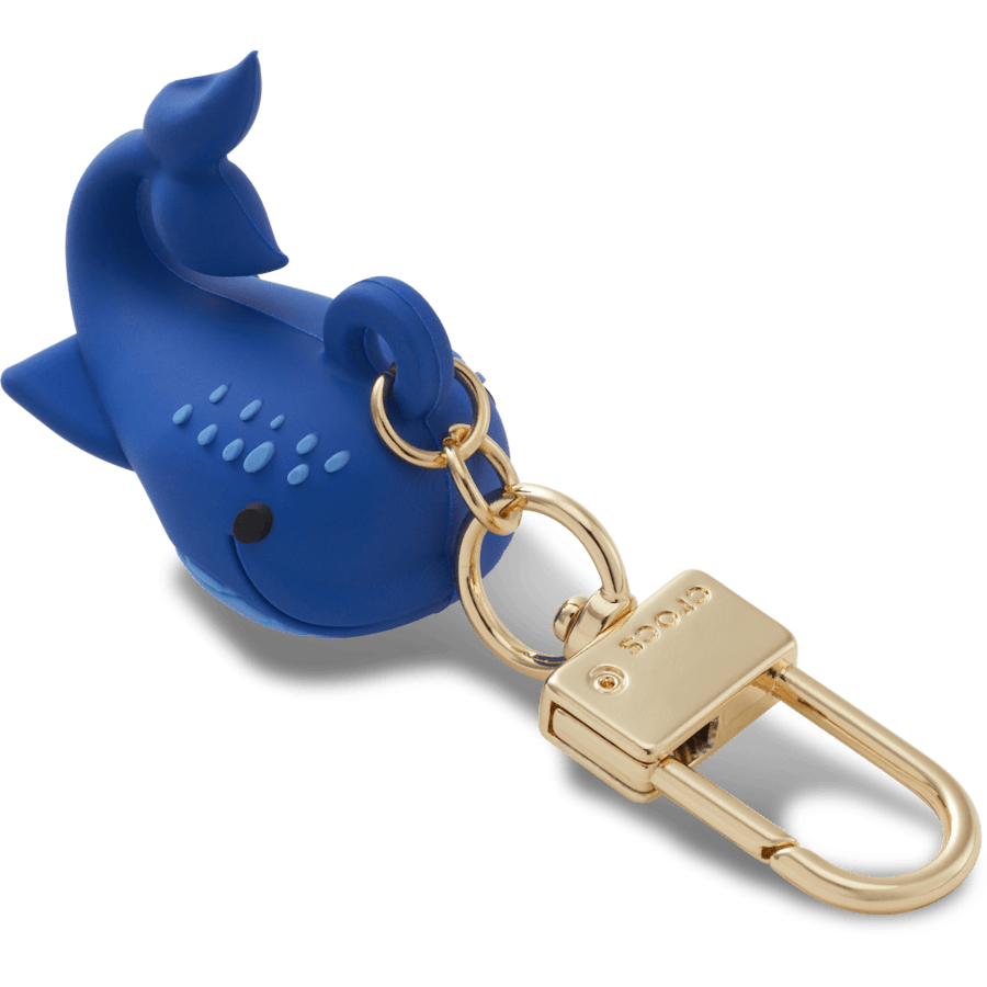 Blue 3D Whale Bag Charm - Custom Angle - Jibbitz