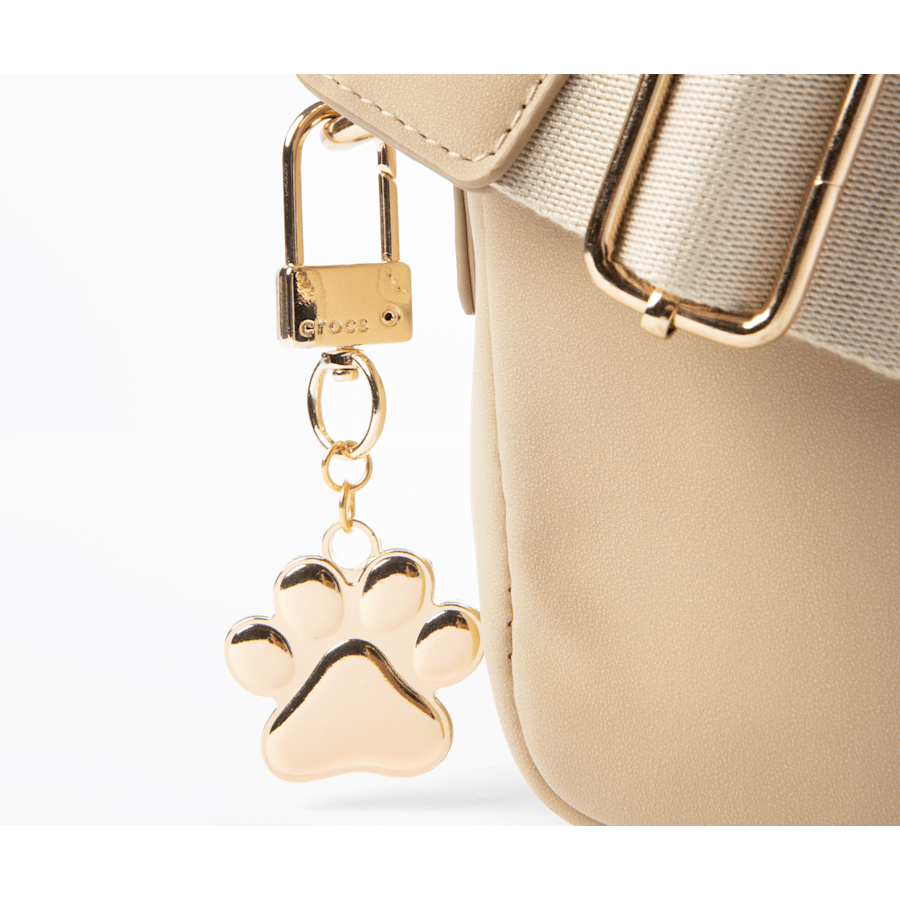 Gold Dog Paw Bag Charm - Custom Angle - Jibbitz