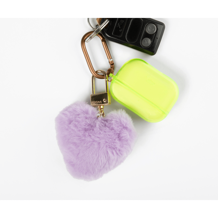 Purple Plush Heart Bag Charm - Custom Angle - Jibbitz