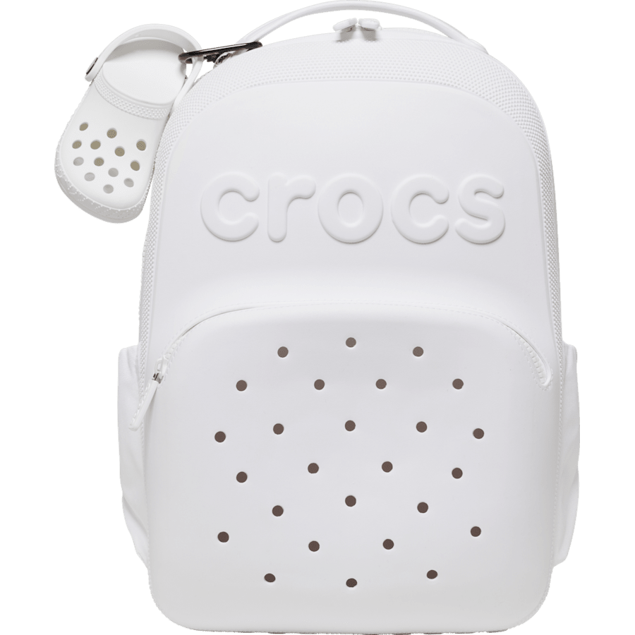 White Classic Clog Pouch Bag Charm - Custom Angle - Jibbitz