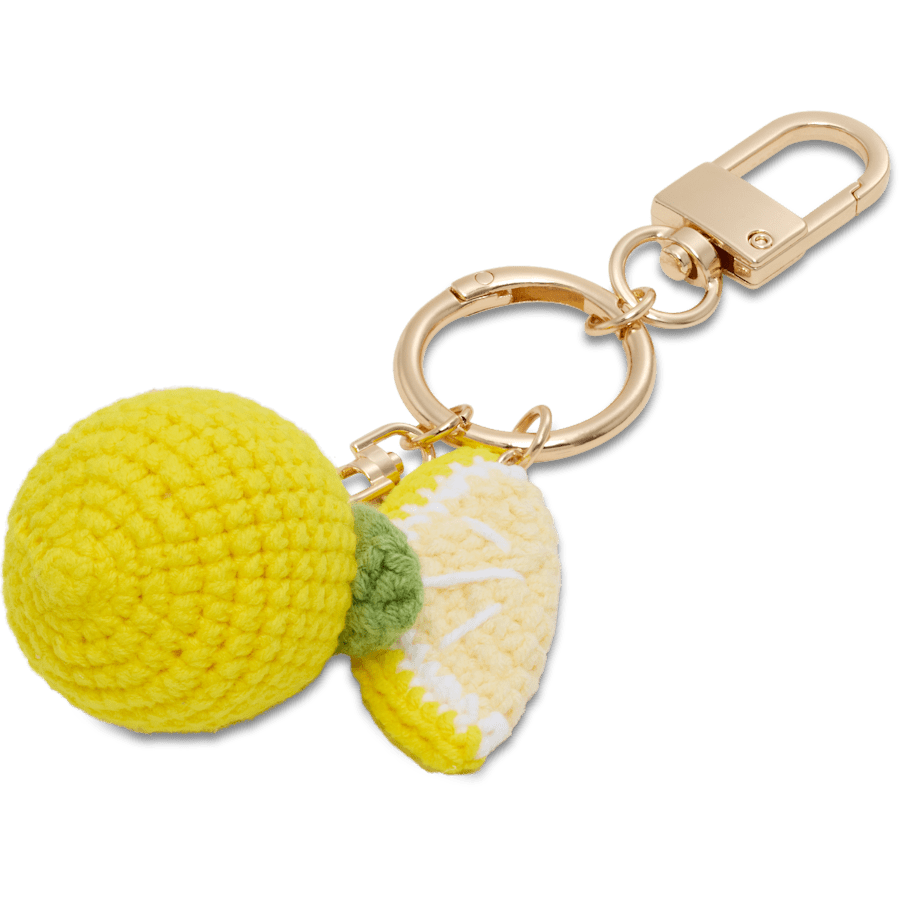 Yellow Crochet Lemon Bag Charm - charm view - Jibbitz