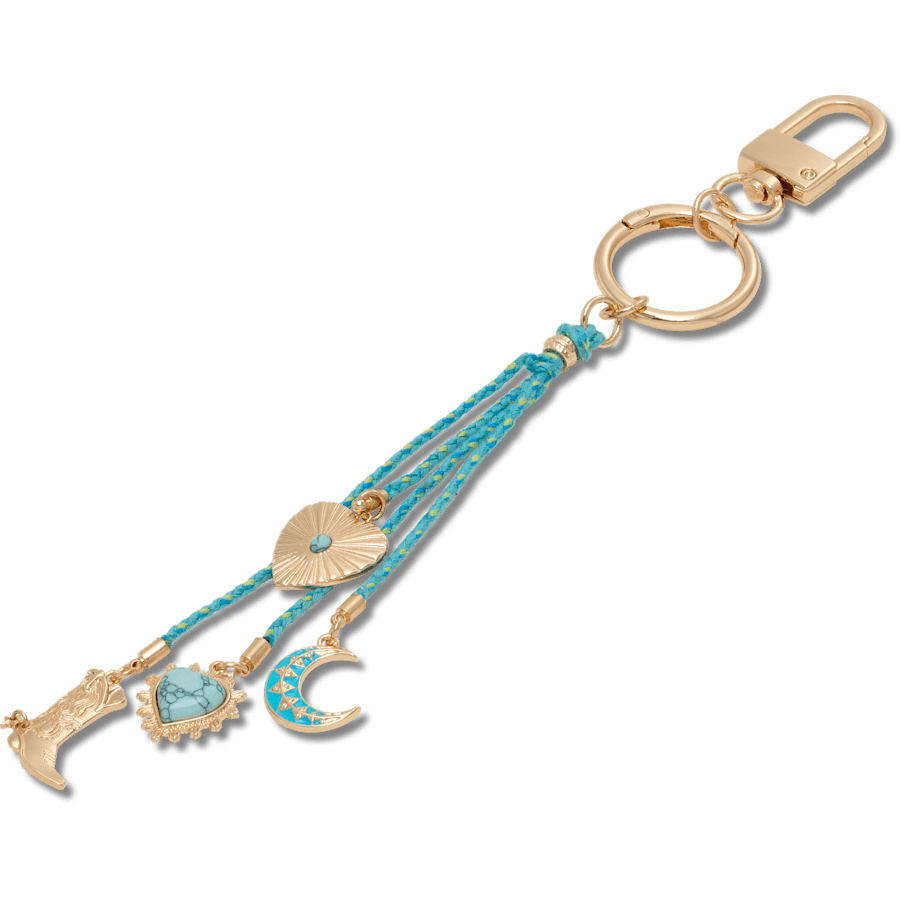 Silver / Turquoise Western Boot Bag Charm - charm view - Jibbitz