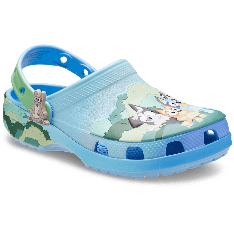 Multi Toddler Bluey Best Buddies Classic Clog - Angle - Crocs
