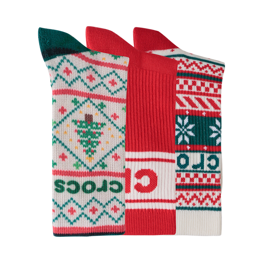 Multi CrocsSocks Kids’ Sweater Print 3-Pack - Dessus - Crocs