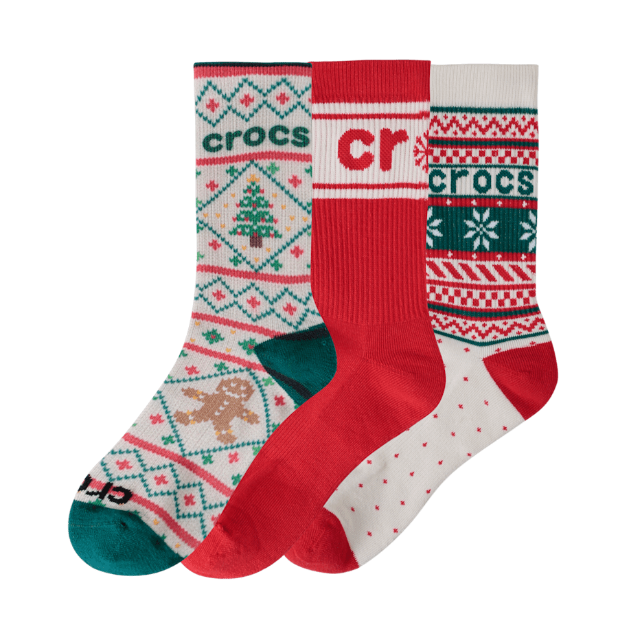 Multi CrocsSocks Kids’ Sweater Print 3-Pack - Angle - Crocs