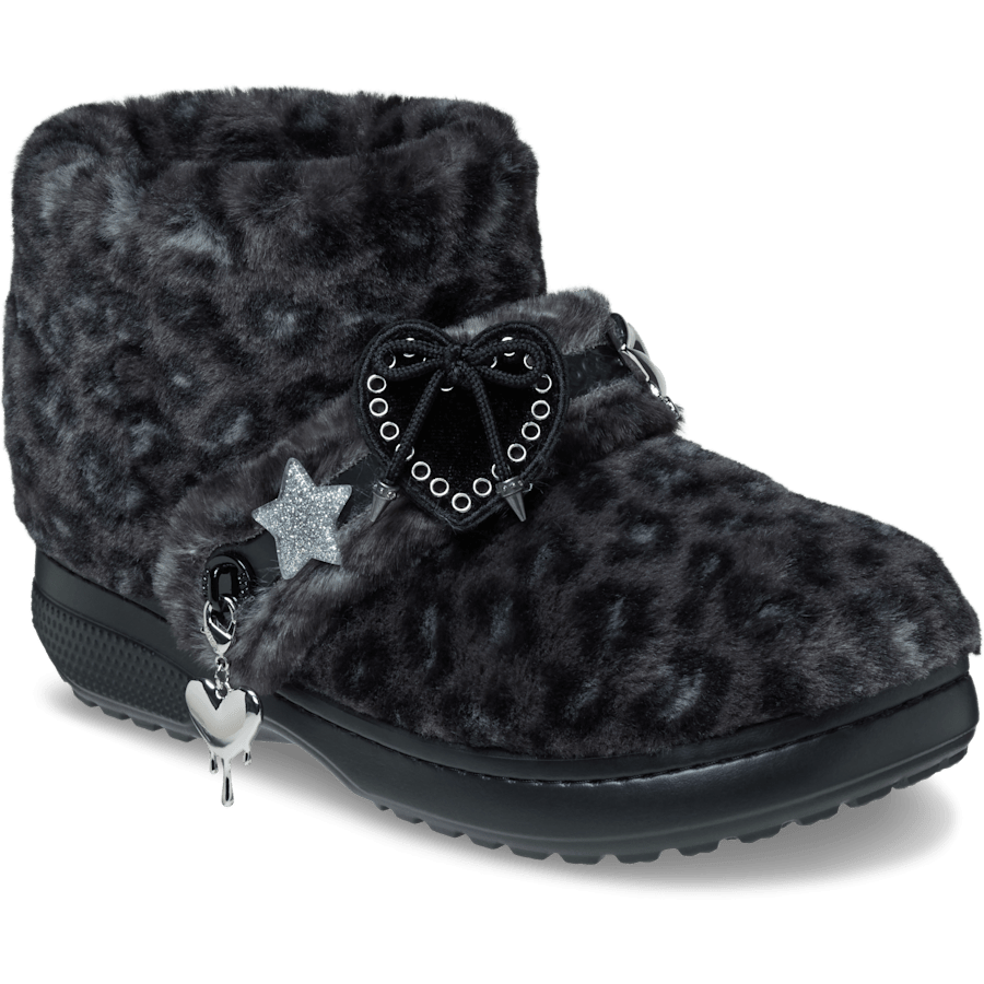 Noir/Léopard Classic Unfurgettable Leopard Boot - Angle - Crocs