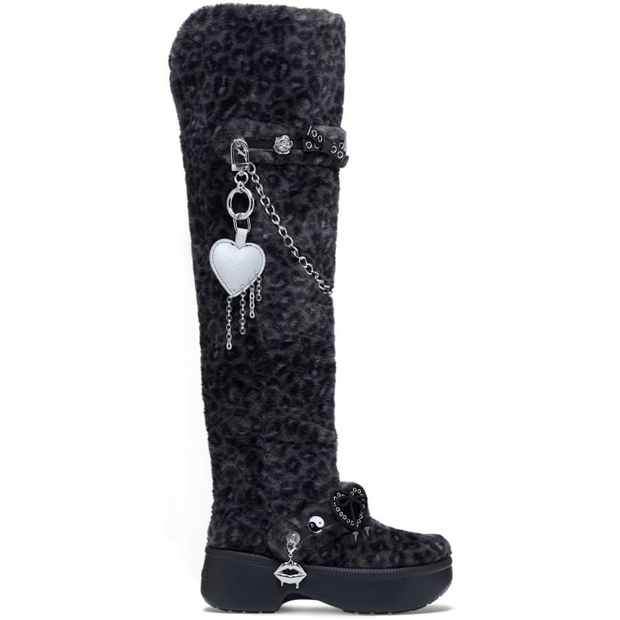 Colour Classic Unfurgettable Leopard Knee High Boot - Side - Crocs