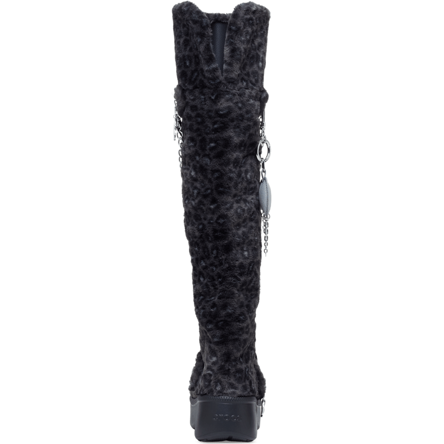Colour Classic Unfurgettable Leopard Knee High Boot - Back - Crocs