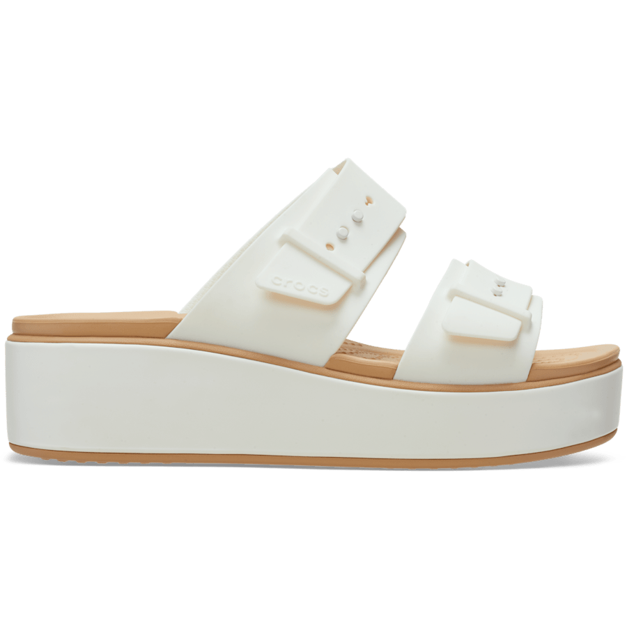 Brooklyn Buckle Low Wedge Matte Wrap Sandal