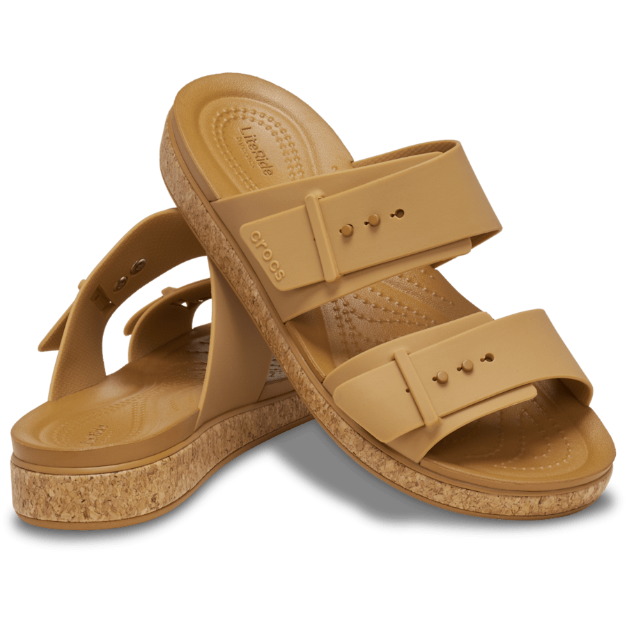 Crocs Brooklyn Buckle Low Low Cork Sandal — Umber