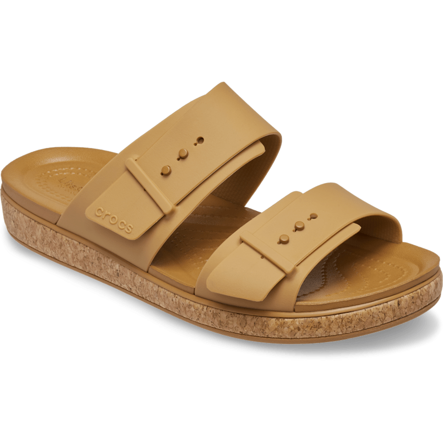 Crocs Brooklyn Buckle Low Low Cork Sandal — Umber