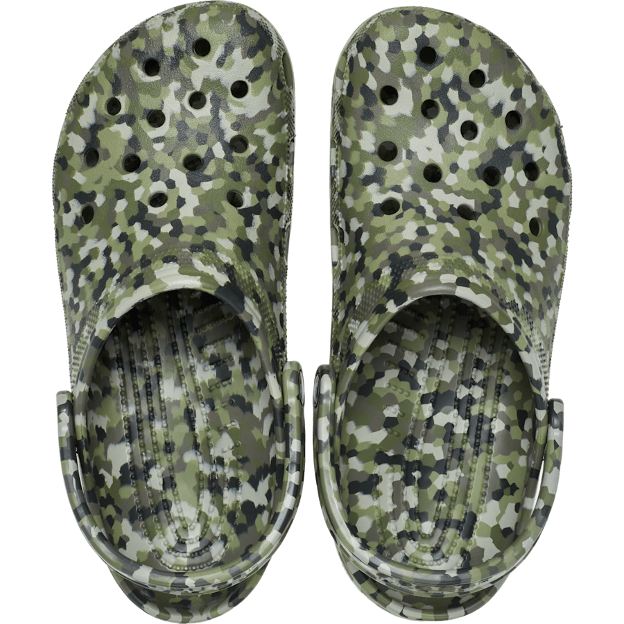 Crocs Classic Confetti Clog — Army Green / Multi