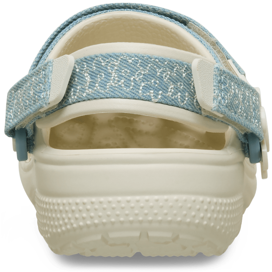Summit White Kids’ Classic Denim Flower Adjustable Backstrap Clog - Zurück - Crocs