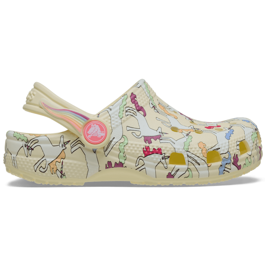 Yellow Light Toddler Classic Unicorn Graphic Clog - Side - Crocs