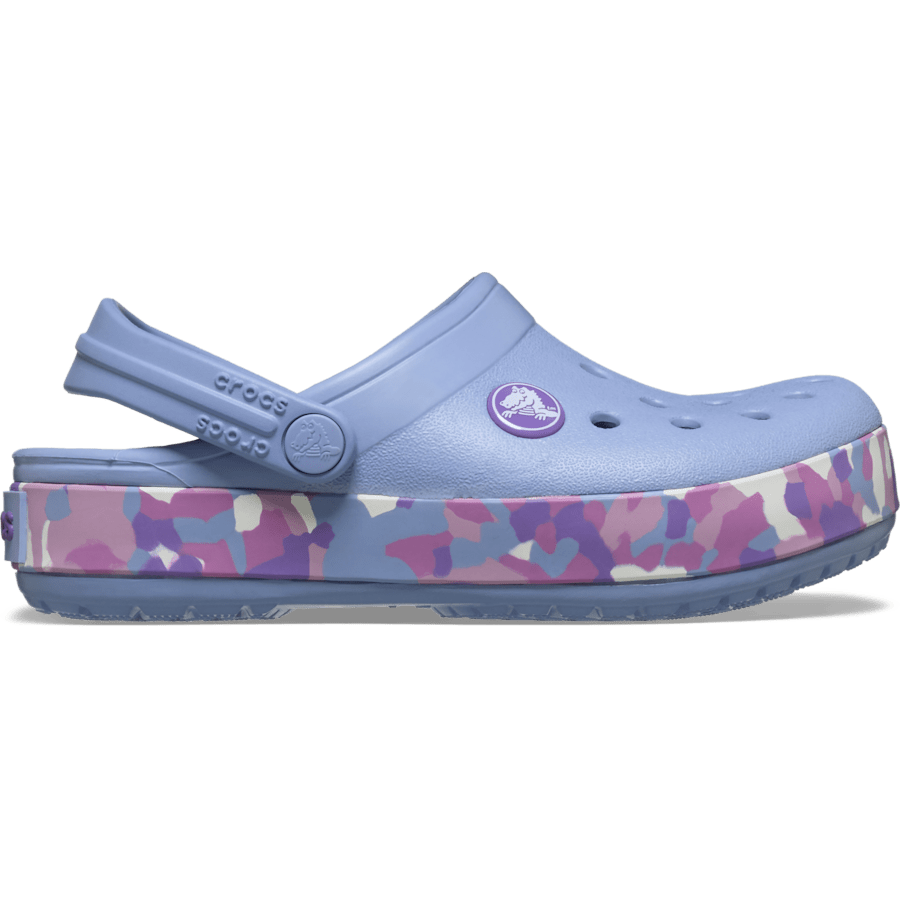 Blue Haze/Multi Toddler Crocband Glow Confetti Band Clog - Seitenansicht - Crocs