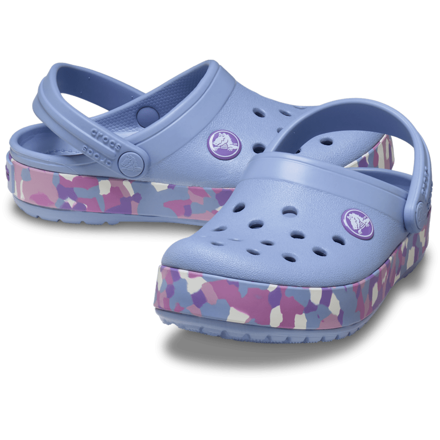 Blue Haze/Multi Toddler Crocband Glow Confetti Band Clog - Paar - Crocs