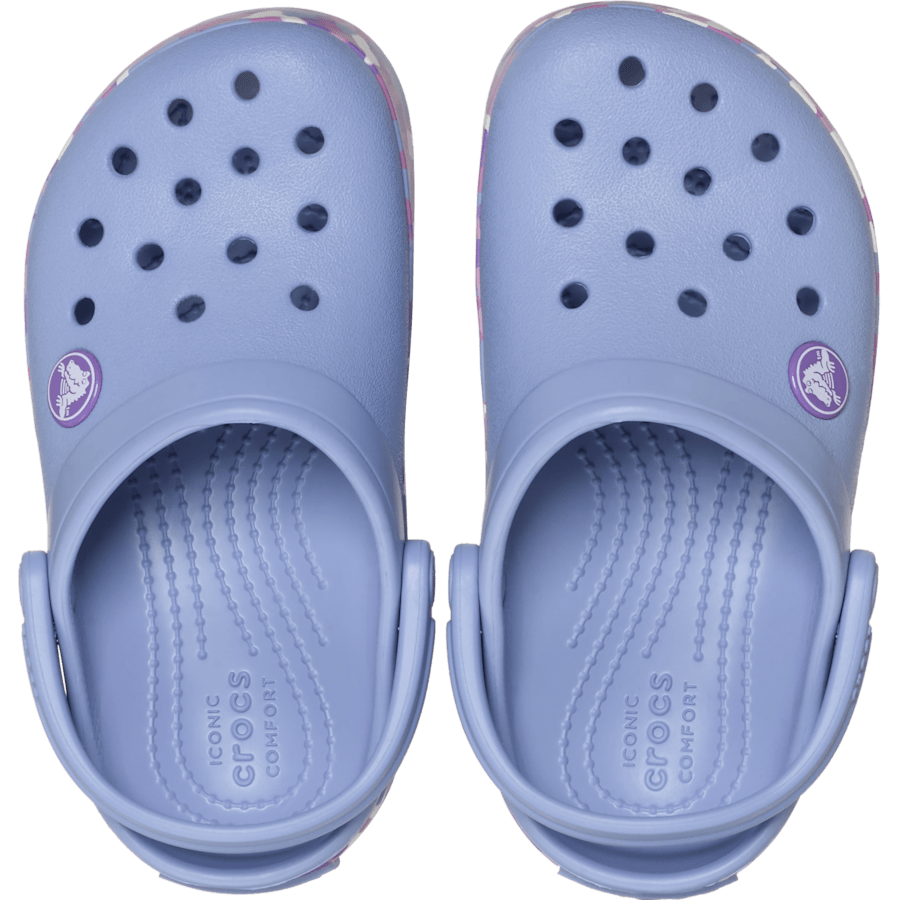 Blue Haze/Multi Toddler Crocband Glow Confetti Band Clog - Draufsicht - Crocs