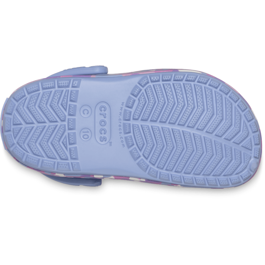 Blue Haze/Multi Toddler Crocband Glow Confetti Band Clog - Ansicht von unten - Crocs