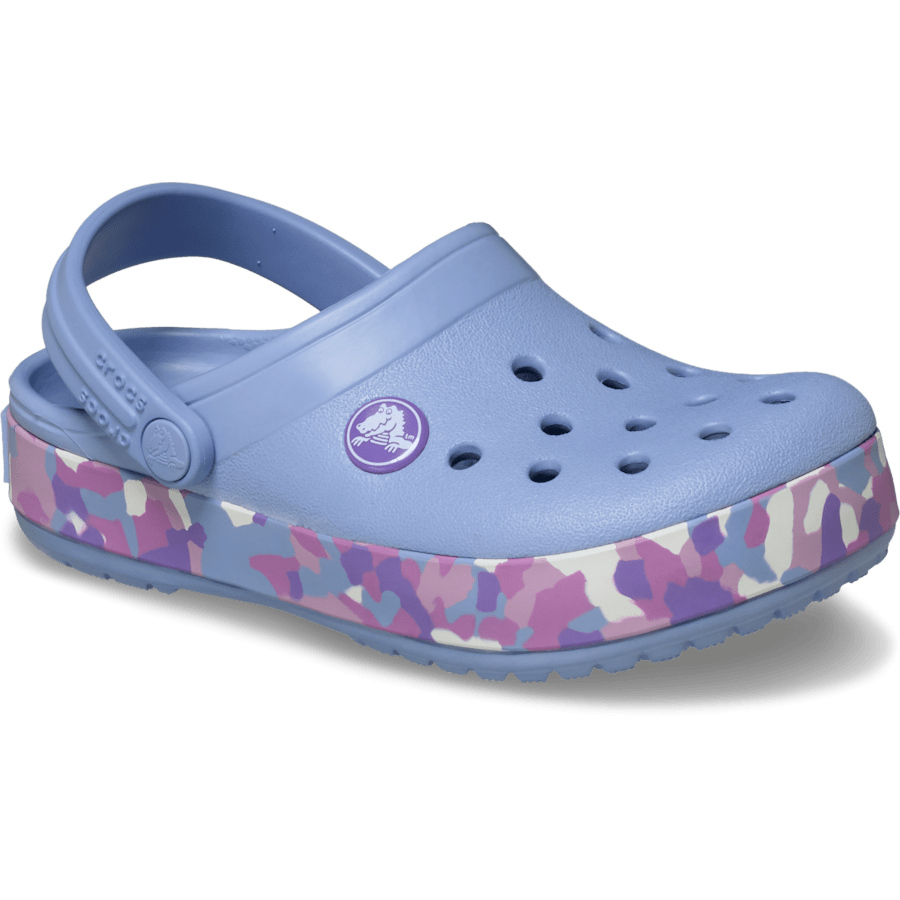 Blue Haze/Multi Toddler Crocband Glow Confetti Band Clog - Schrägsicht - Crocs