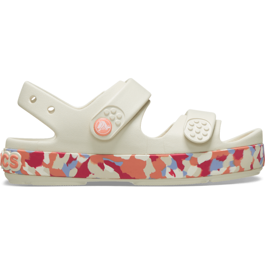 Sommet Blanc/Goyave Kids’ Crocband™ Cruiser Glow Confetti Band Sandal. - Côté - Crocs