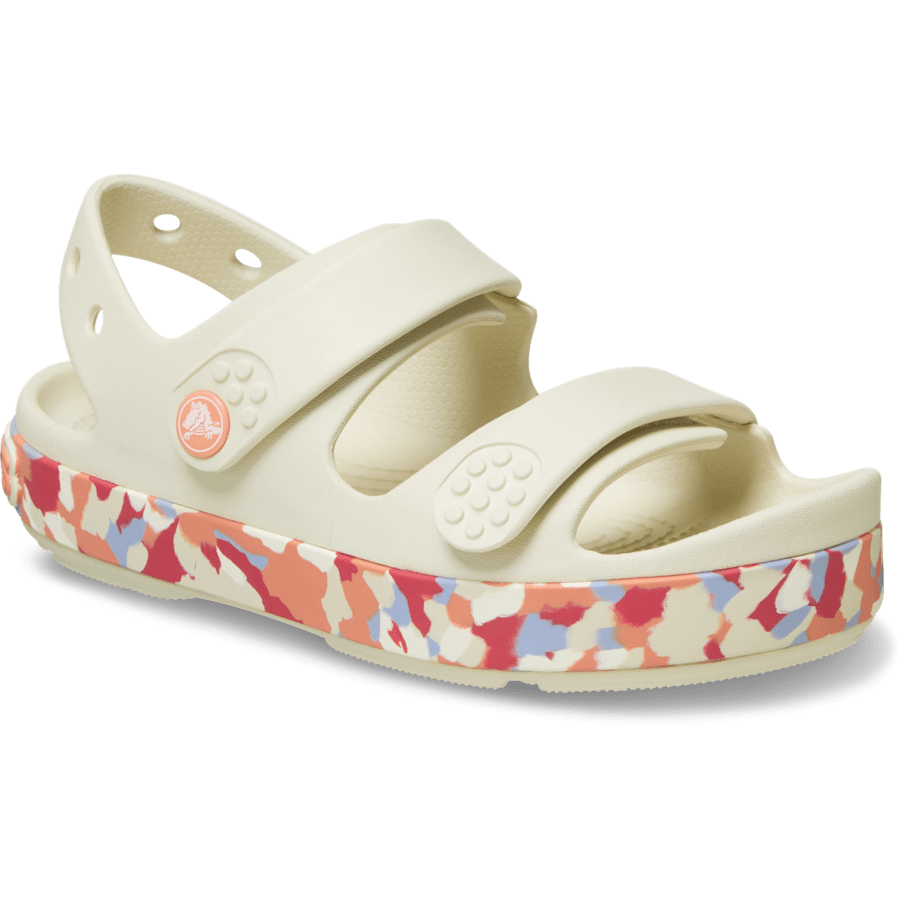 Sommet Blanc/Goyave Kids’ Crocband™ Cruiser Glow Confetti Band Sandal. - Angle - Crocs