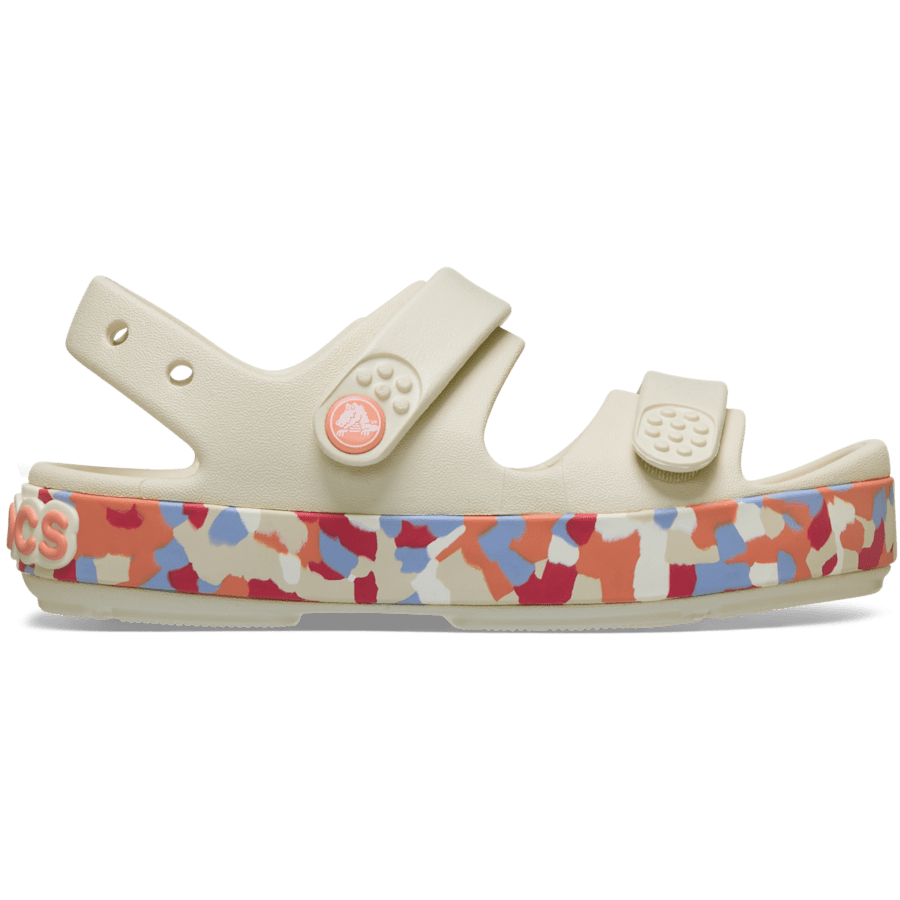 Sommet Blanc/Goyave Toddler Crocband™ Cruiser Glow Confetti Band Sandal - Côté - Crocs