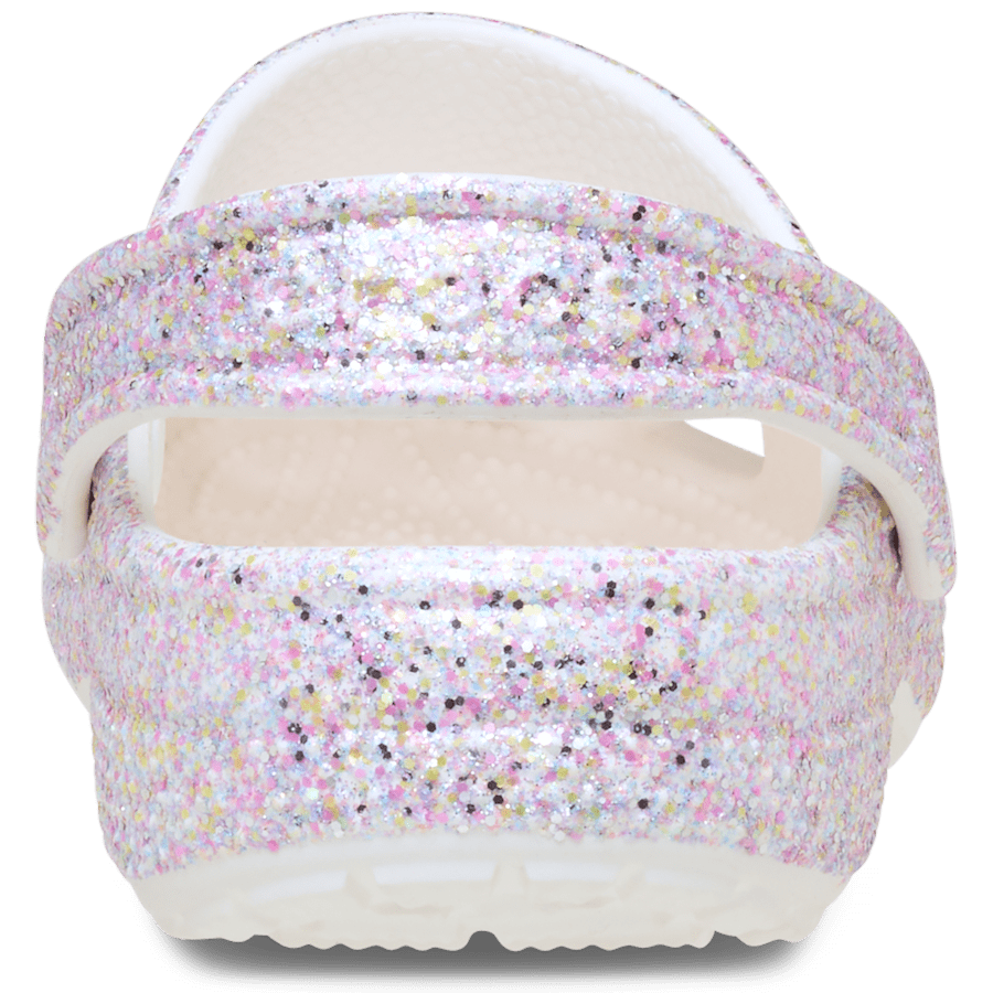 Crocs Kids' Classic Fantasy Glitter Clog — White