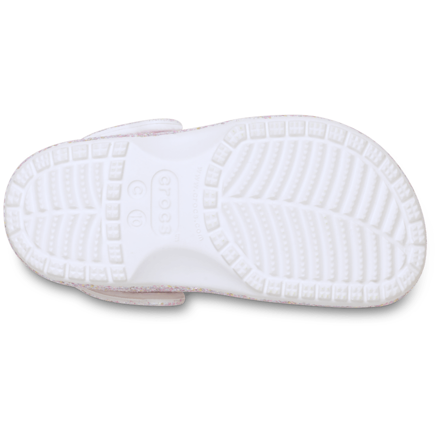 Crocs Toddler Classic Fantasy Glitter Clog — White