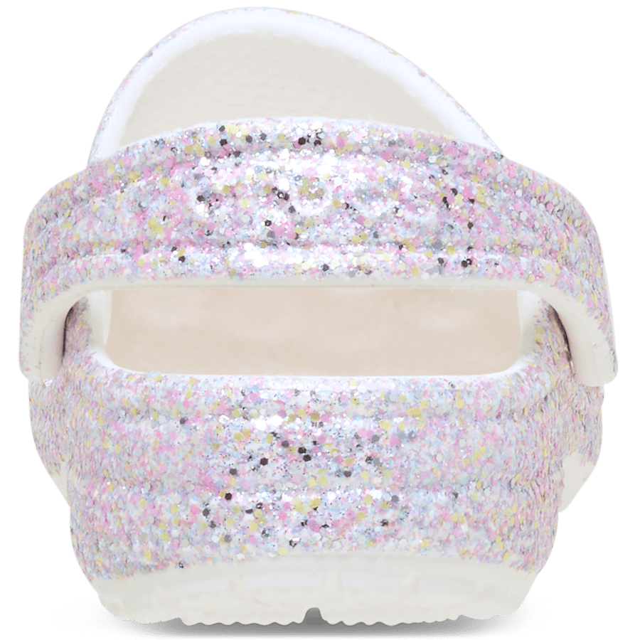 Crocs Toddler Classic Fantasy Glitter Clog — White